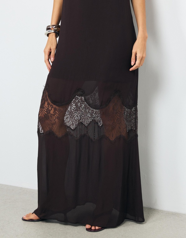 AERE - Alina Lace Insert Maxi Dress