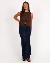 Petal & Pup - Daniella Linen Vest - Chocolate Brown