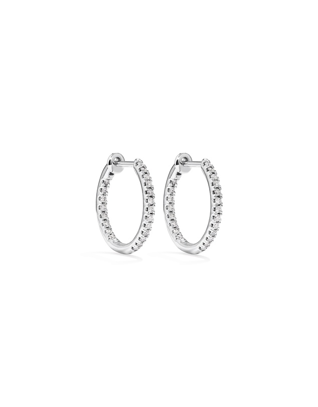 Michael Hill - Hoop Earrings With 0.25 Carat TW Of Diamonds in 10kt White Gold