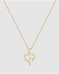 Elli Jewelry - Necklace Heart Pendant Sparkling Love with Crystals in 925 Sterling Silver Gold Plated