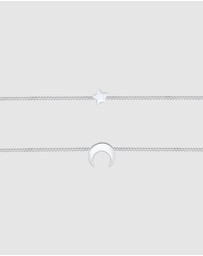 Elli Jewelry - Necklace Choker Layer Crescent Astro 925 Sterling Silver
