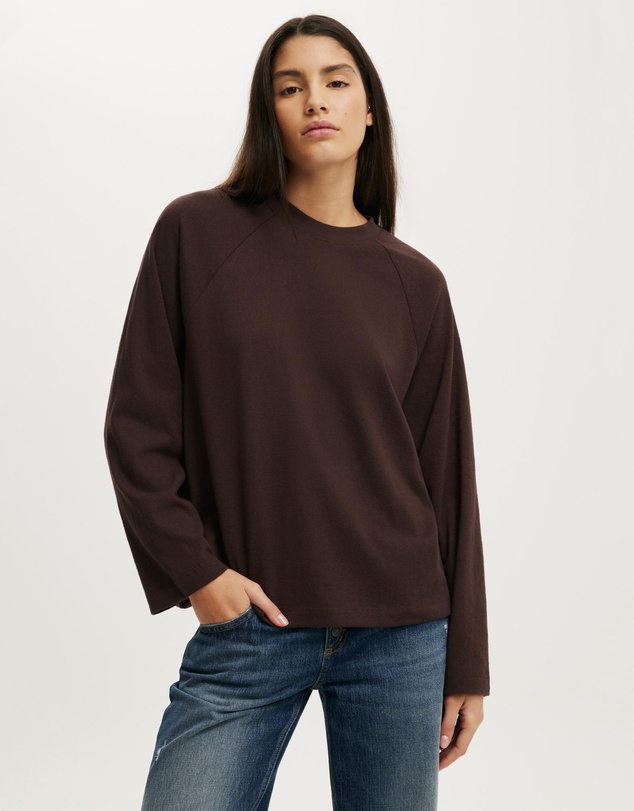 Cotton On - Boxy Raglan Long Sleeve Tee