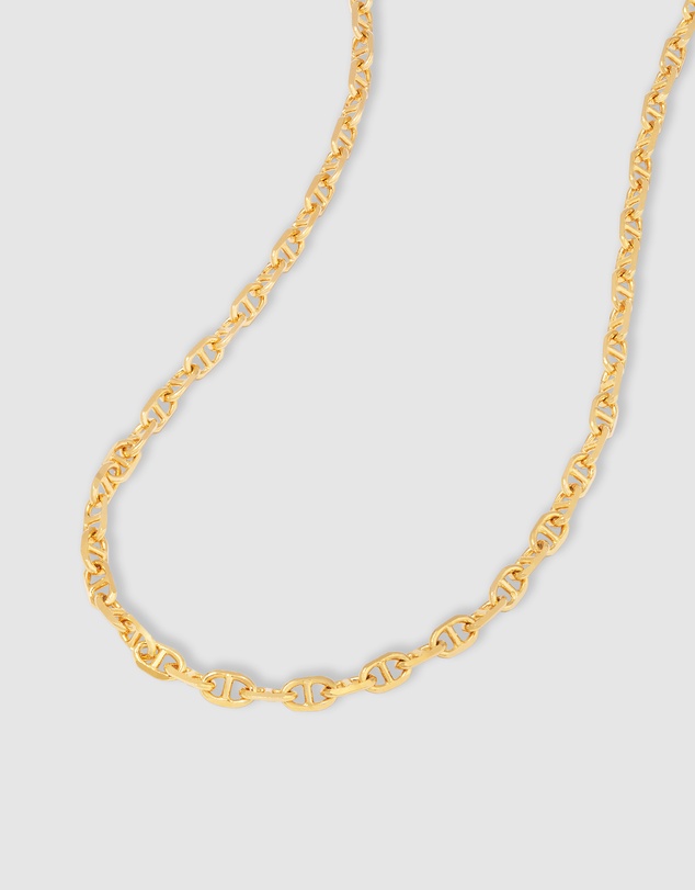 Wanderlust + Co - Petite Link Anchor 14K Gold Vermeil Necklace