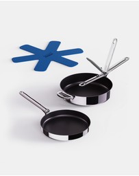 Joseph Joseph - Space Steel 2-piece Non-stick Stainless-steel Frying Pan Set with Folding Handles