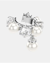 Swarovski - Matrix Ear Cuff, Set (3), Crystal Pearl, Round Cut, White, Rhodium-Plated