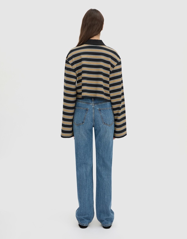 C&M CAMILLA AND MARC - Liat Stripe Crop Polo Top