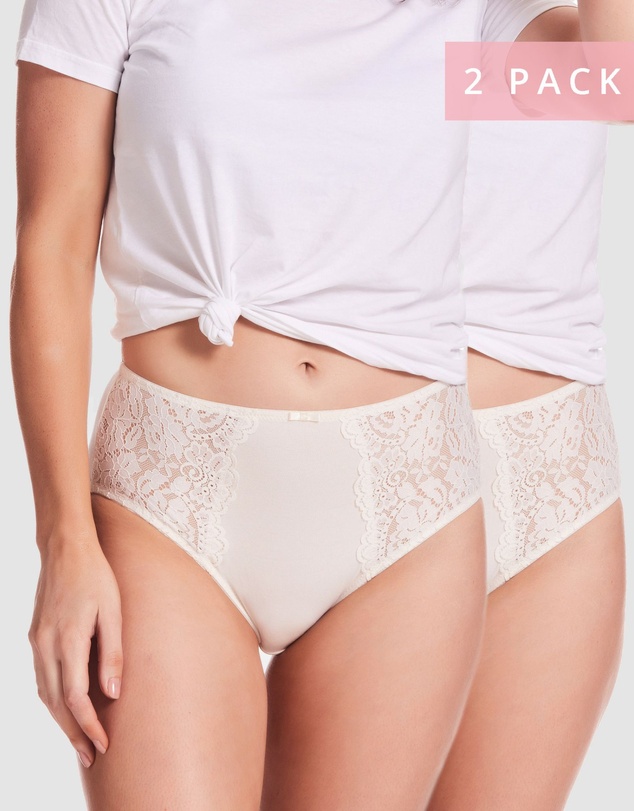 Kayser - 2 Pack Daily Essentials Stretch Lace & Cotton Full Brief (219)