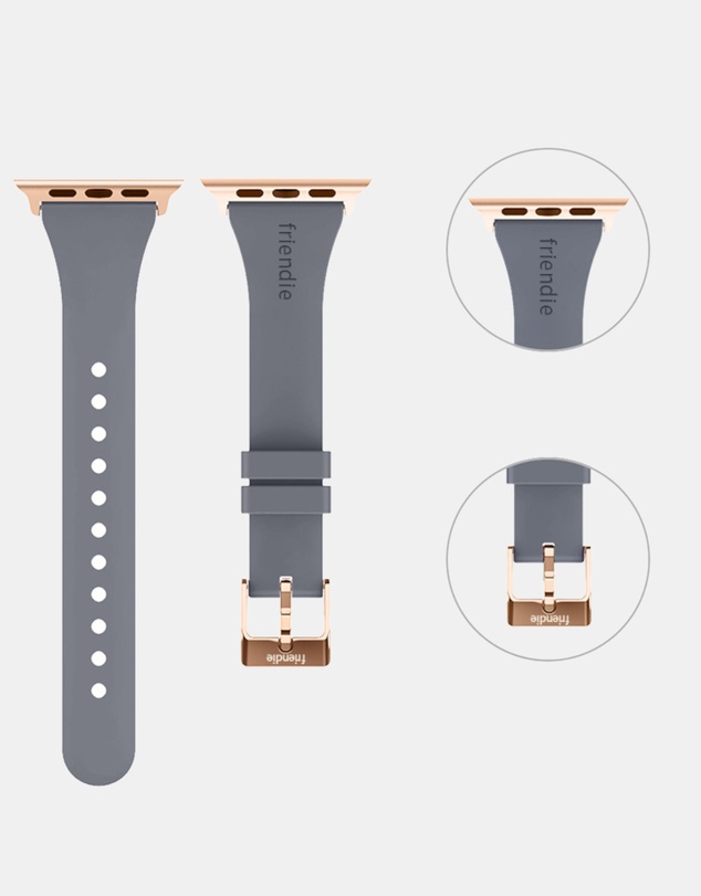 Friendie - Slim Silicone Band with Classic Gold Buckle – The Gippsland – Apple Compatible