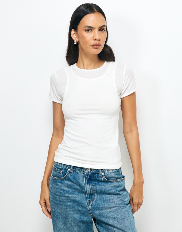 AERE - Double Layer Sheer T-Shirt