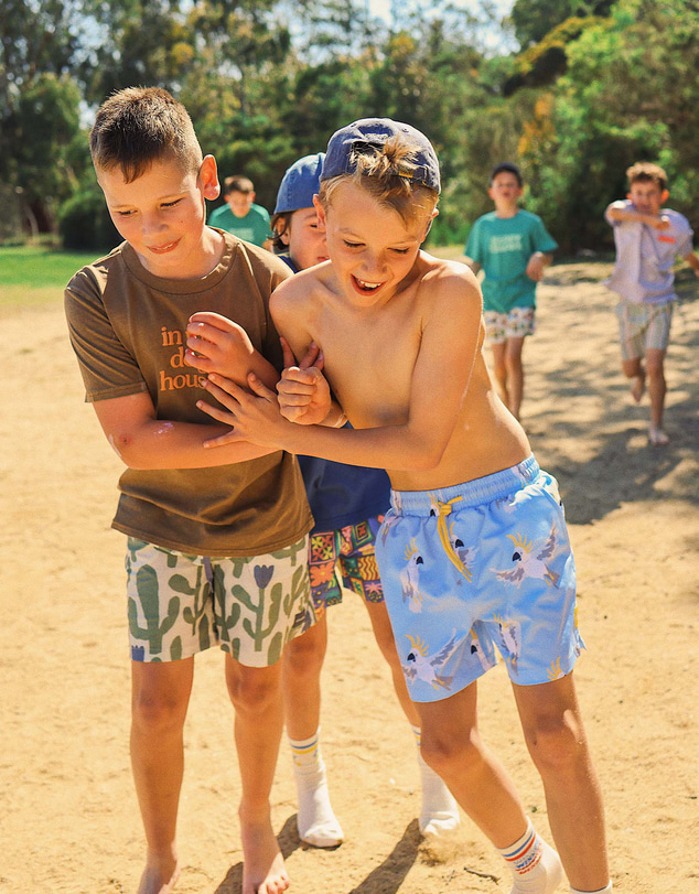 Skwosh - Mr Cocky Boys Eco Swim Shorts in Light Blue