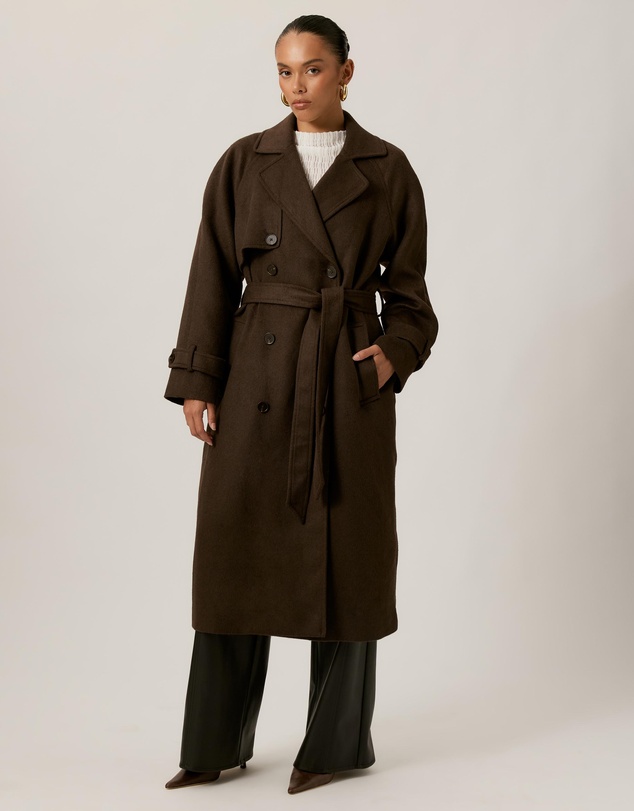 Tussah - Lillian Double Breasted Wool Blend Coat