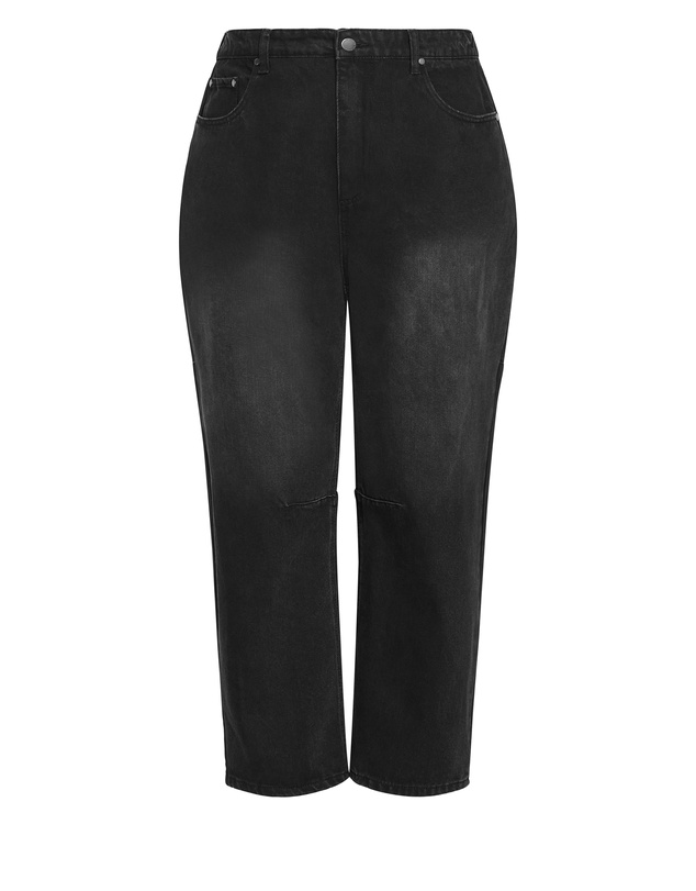 City Chic - Plus size Harley Fit Brooke Barrel Leg Jean - black wash