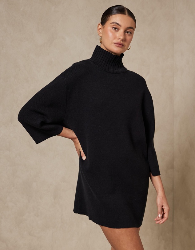 AERE - Emma Organic Cotton Knit Cocoon Dress