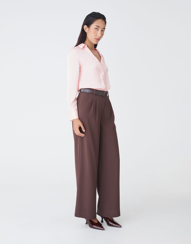 Forcast - Lila V-neck Satin Blouse