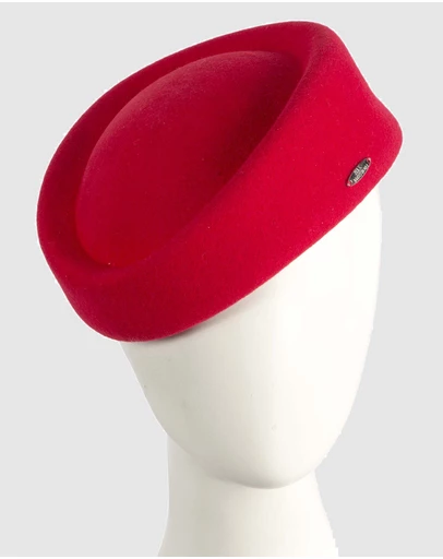 Max Alexander - Felt Red Pillbox Hat
