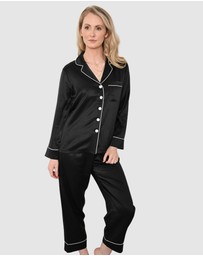 The Fable - Midnight Black Silk Pyjamas