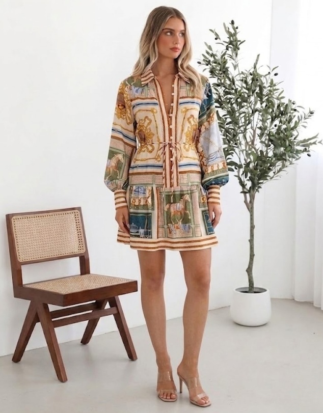 Esther & Co - Zetian Dress - Multi Print
