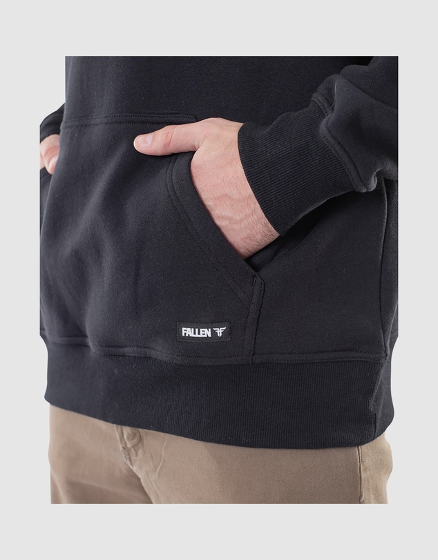Fallen Footwear - Fallen Footwear Men Insignia Hoodie Jumper Regular Fit Black/White