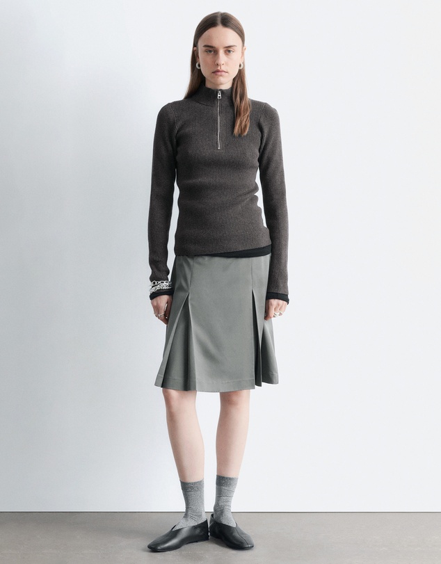 & Other Stories - Pleated Knee-Length Satin Skirt
