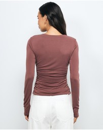 AERE - Emma Draped Cupro Top