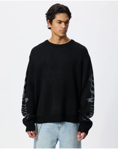 Thrills - Night Petal Box Fit Crew Cropped Knit