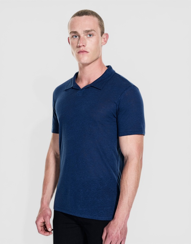 GUESS - Leon Linen Short Sleeve Polo Shirt