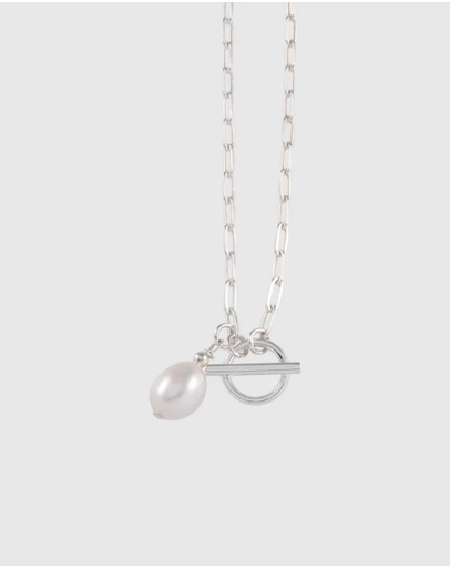 Von Treskow - Fine Clip Chain Necklace with Oval Pearl
