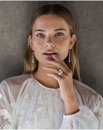 Michael Hill - Threader Earrings with Cultured Freshwater Pearls in 10kt Yellow Gold