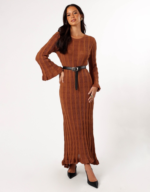 Petal & Pup - Colter Long Sleeve Maxi Dress - Bronze