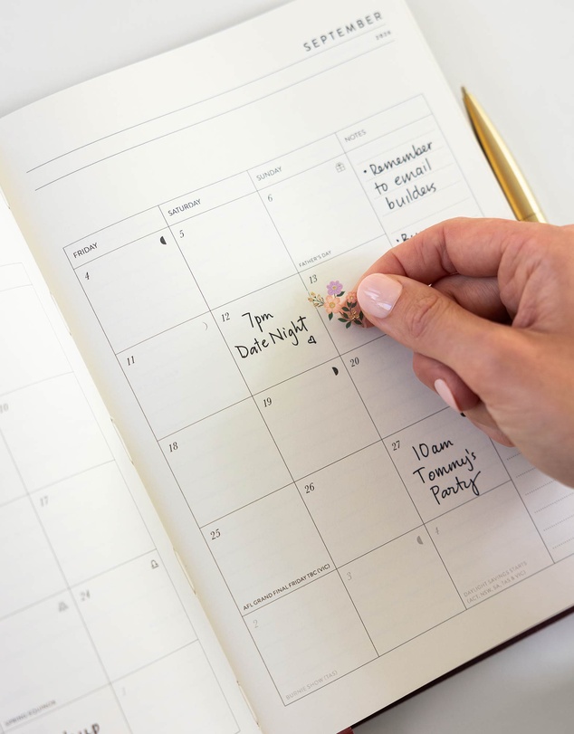 Bespoke Letterpress - 2026–2027 Weekly Financial Year Planner – Mulberry