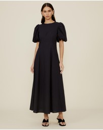 The Fated - Lucy Puff Sleeve Midi Dress