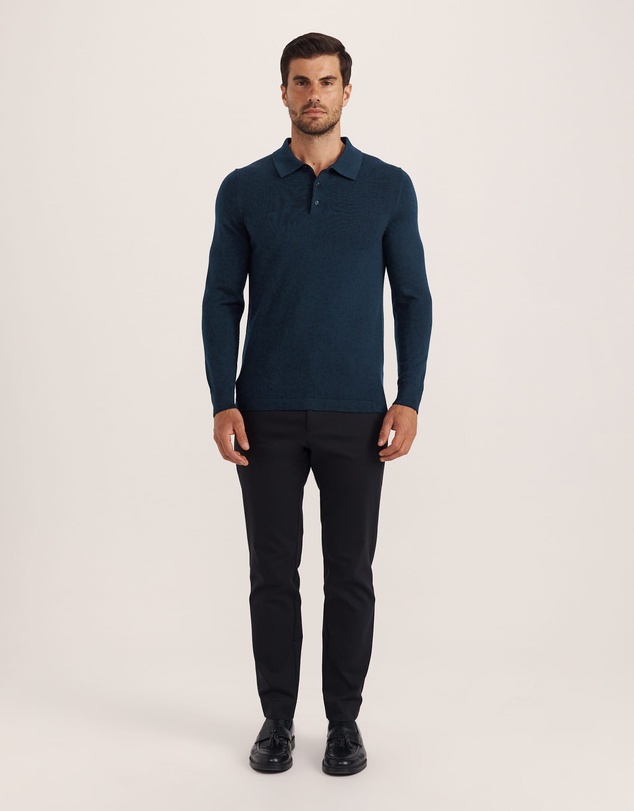 SABA - Franklin Merino Wool Long Sleeve Polo