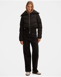 Forever New - Evie Cropped Ribbed Detail Puffer Jacket