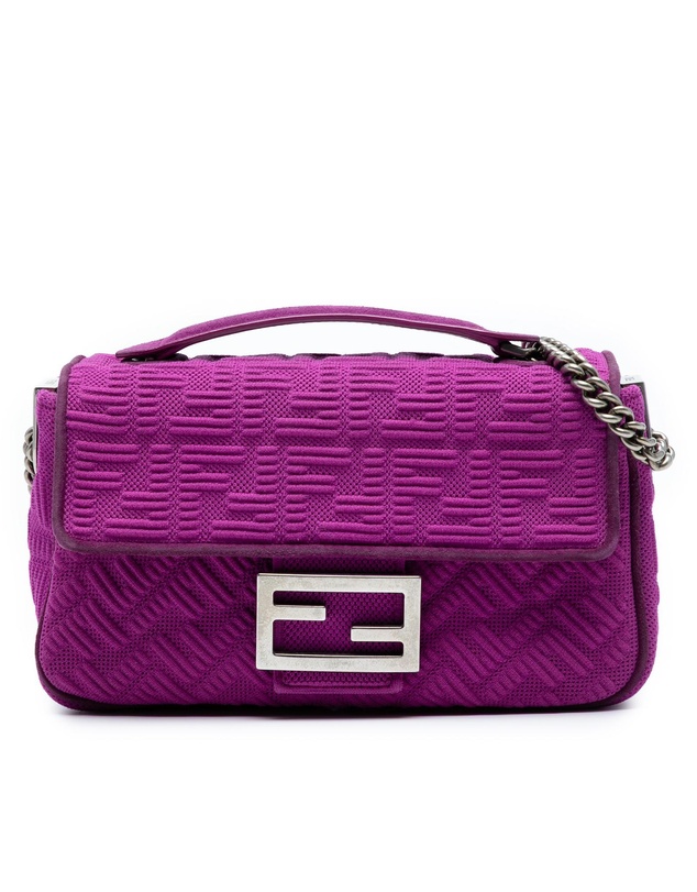 Pre-Loved by Azura Reborn - Pre-Loved Zucca Embossed Technical Fabric Chain Midi Baguette