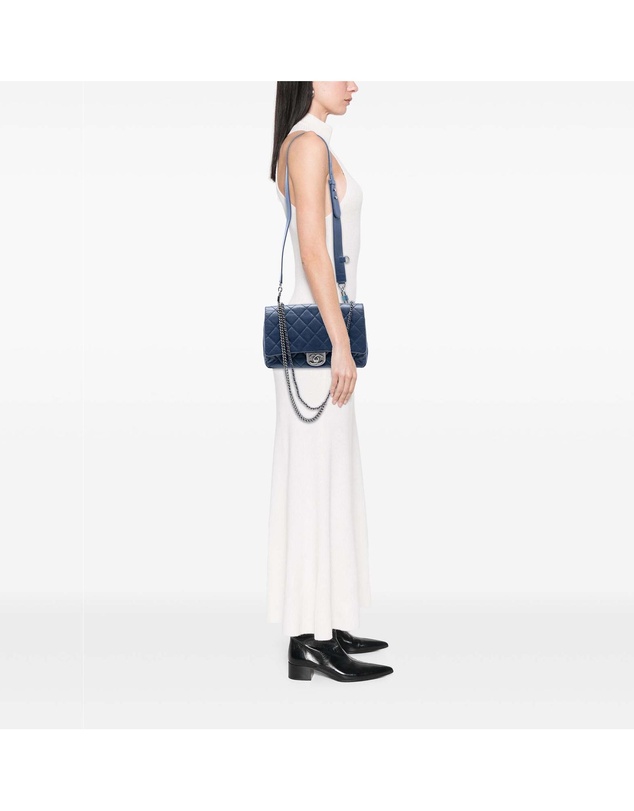 Pre-Loved by Azura Reborn - Pre-Loved Large Quilted Goatskin Double Carry Waist Chain Flap
