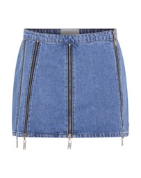 ONE TEASPOON - Zip Mid Waist Micro Mini Denim Skirt - Blue Estate