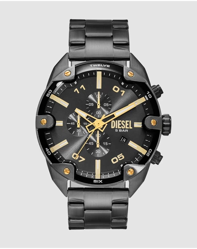 Diesel - Spiked Gun-Metal Chronograph Watch