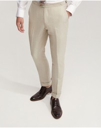 Oxford - Byron Wool Linen Cuffed Suit Trousers