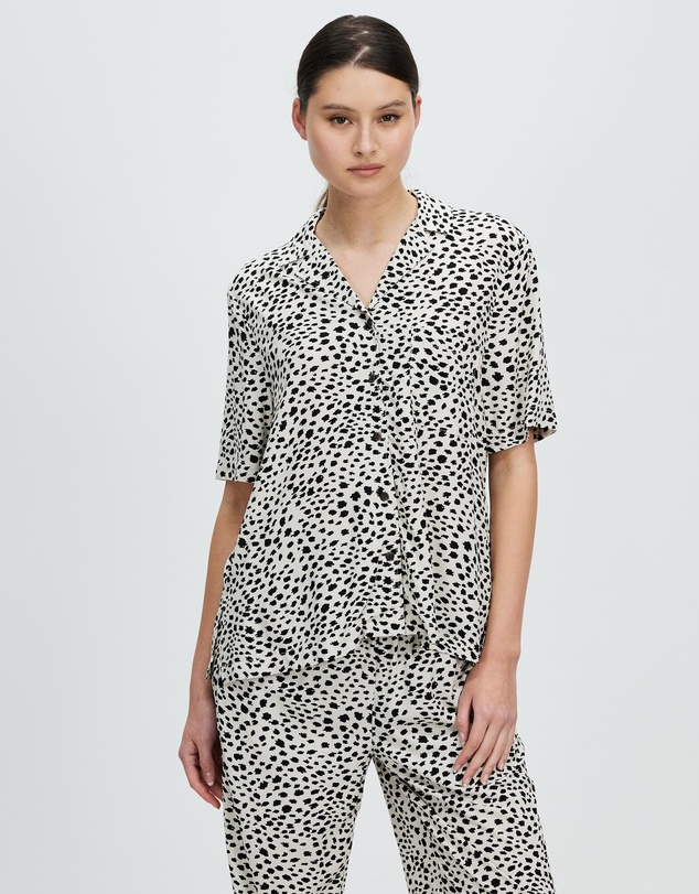 Brixton - Bunker Cheetah Boyfriend Woven Camp Shirt