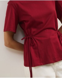Atmos&Here - Short Sleeve Tie Waist T-Shirt