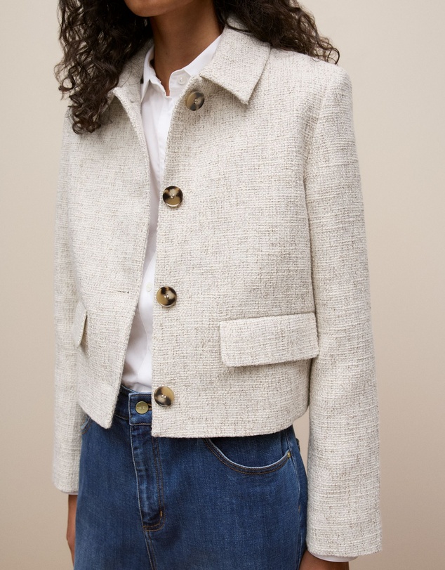 Trenery - Tweed Cropped Jacket in Birch