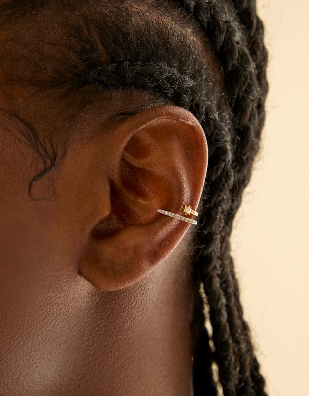 Astrid & Miyu - Cosmic Crystal Illusion 18ct Gold Plated Ear Cuff