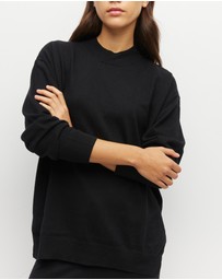 JH Lounge - JHL Crew Sweater (Cotton Cashmere) Black