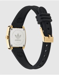 adidas Originals - Retro Wave One XS IP Gold-Tone Black Silicone Watch