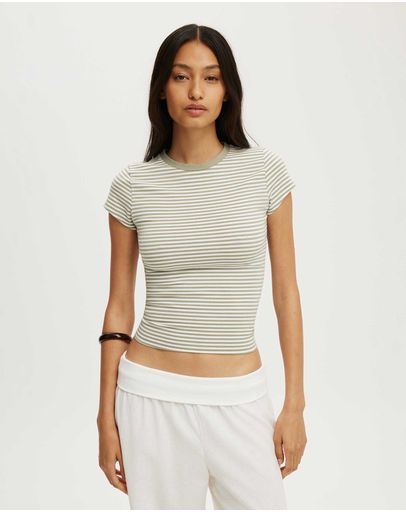 MADI STRIPE PALE EUCALYPTUSWHITE