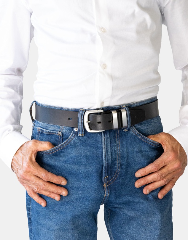 Buckle - Stockman. Australian Made Full Grain Natural Leather Belt. 38mm width.