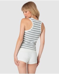 EDIKTED - Racer Striped Ribbed Tank Top