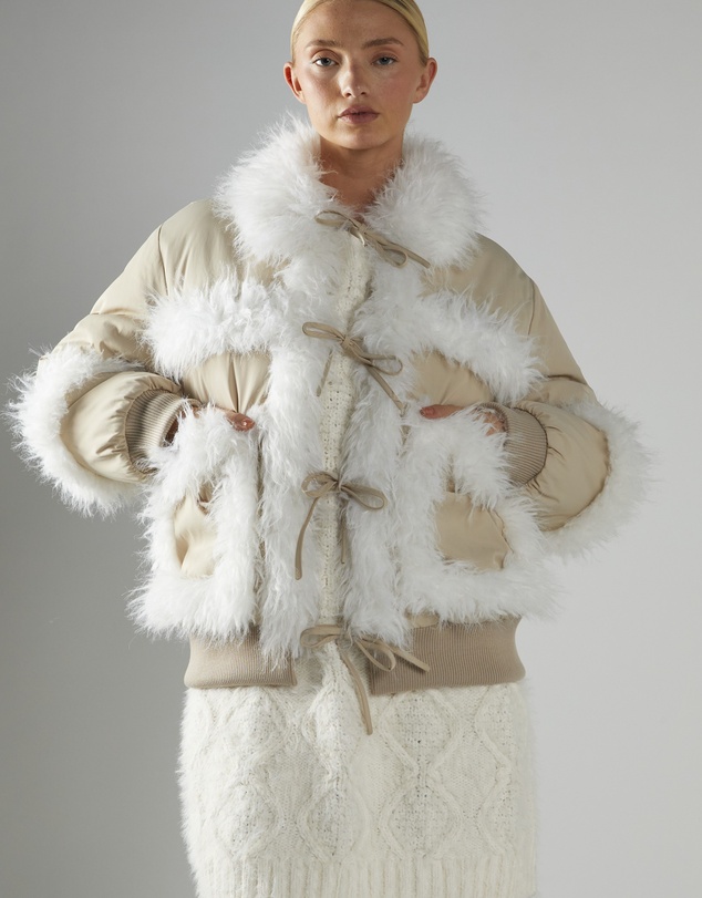Glamorous - Tie Front Fur Lined Jacket