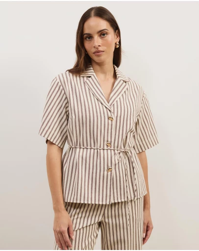 Atmos&Here - Niva Striped Relaxed Shirt