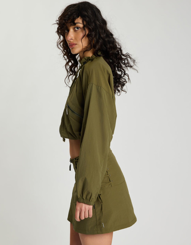ONE TEASPOON - Drift Cropped Bubble Hem Jacket - Khaki